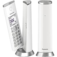 Los mejores  - Panasonic KX-TGK212 - Teléfono fijo inalámbrico de diseño Dúo (LCD- identificador de llamadas- agenda de 50 números…
